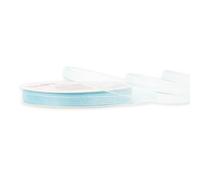 Rollo de cinta de organza de 6 mm x 25 m, color a elegir en 3/6/12/25/38 mm, transparente, no destiñe y lavable, cinta para boda, cinta de regalo para embalar, decorar manualidades, color azul claro