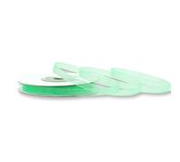 Rollo de cinta de organza de 6 mm x 25 m, color a elegir en 3/6/12/25/38 mm, transparente, no destiñe y lavable, cinta para boda, cinta de regalo para embalar, decorar manualidades, color menta 513