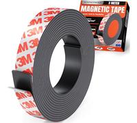 Rollo de cinta magnética KapStrom (3 metros / 120” de largo y 3 cm / 1,2” de ancho), tiras magnéticas premium con respaldo autoadhesivo fuerte de 3M, fácil de cortar a medida