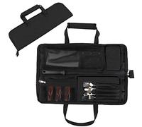 Rollo de cuchillos para chefs de 18 pulgadas, bolsa de cuchillos Oxford resistente con 13 ranuras, estuche portátil con asa para viajes, camping, senderismo, Black, 45,72 cm, Clásico