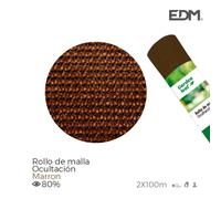 Rollo de malla de ocultacion color marron 90gr 1,5x10m edm