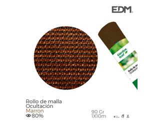 Rollo de malla de ocultacion color marron 90gr 1x10m edm