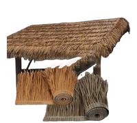 Rollo de paja artificial para techo de jardín tiki bar roof rollo de paja decorativa para techo de paja, artificial palm leaves para cercas, terrazas, decorac(Size:1m/3.2ft,Color:amarillo con manchas)