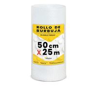 Rollo de Papel Burbuja 50cm x 25m para Protección de Mudanza y Transporte