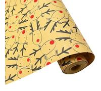 Rollo de papel para envolver regalos grande, 60 cm x 12 m, papel de regalo de alce reciclable para Navidad, cumpleaños, decoración de festivales y fiestas de Halloween