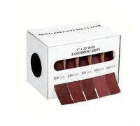 Rollo de tela de esmeril de 6 metros con respaldo de nailon resistente al desgarro para controlar la abrasión en superficies de metal, madera y vidrio (5 rollos)