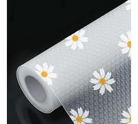 Rollo Protector Cajones Cocina 45 x 500 cm, Alfombrilla Antideslizante para Cajones, Forro para Estantes Impermeable de EVA Estampado de Margaritas para Cocina, Hogar y Oficina (45 x 500 cm)