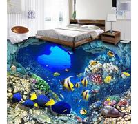 Rollo Vinilo Autoadhesivo Vinilos Para La Cocina Papel Pintado De Suelo De Peces De Cardumen Mediterráneo Para Paredes 3 D Impermeable Para Baños Papeles De Pared 3D Para Revestimientos De Parede