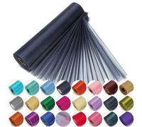 Rollos de organza Trimming Shop con purpurina para bodas, Navidad, fajines para sillas, caminos de mesa, decoración, de 29 cm x 25 m, azul marino, 29CM