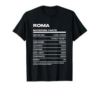 Roma Datos de Nutrición Nombre Gracioso Camiseta gráfica económica