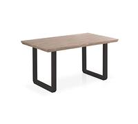 Roma, Mesa de Comedor Fija, Acabado en Roble Honey y Negro, Medidas: 150 cm (Largo) x 90 cm (Ancho) x 77 cm (Alto)