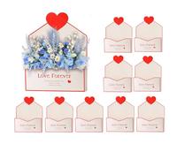 Romantic Envelope Boxes - 10 Pieces Heart Design Gift Set, Decorative Valentine Packaging, Paper Envelope Holder | Holiday Celebration Craft Boxes For Family Friends Loved, Engagement