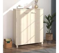 ROMHZKS Hamar - Zapatero de madera maciza de pino con tres estantes detrás de las puertas, 85 x 40 x 108 cm, color marrón miel