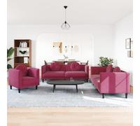 ROMHZKS Juego de sofá de terciopelo para salón con cojines redondos, cómodo acolchado, diseño moderno, patas de apoyo, asiento de 110 kg, tela suave, relajación, ver la televisión, leer