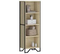ROMHZKS Librería Sonoma Roble 50 x 31 x 137,5 cm Madera con 4 | Patas de metal estables, madera resistente a la humedad, soporte de pared incluido, versátil