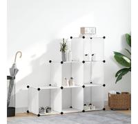 ROMHZKS Sistema de estanterías con 6 compartimentos de alambre de acero cromado y placas de polipropileno, versátil como estantería de cubos, zapatero o estantería, fácil de limpiar y fácil de montar