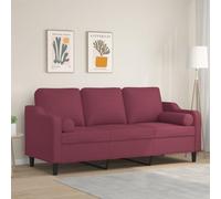 ROMHZKS Sofá moderno de 3 plazas con cojín decorativo, tela resistente, estructura de metal resistente, fundas de almohada extraíbles, asiento cómodo, transpirable, duradero, máximo 110