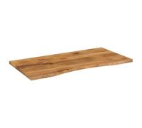 ROMHZKS Tablero de escritorio de madera maciza con hueco 120 x 50 x 2,5 cm de madera de mango resistente para oficina, ordenador y mesa de comedor, diseño rústico, fácil limpieza