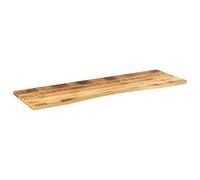ROMHZKS Tablero de escritorio de madera maciza con hueco 160 x 50 x 2,5 cm de madera de mango resistente para mesas de oficina y comedor, diseño rústico con vetas naturales, fácil de limpiar
