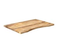 ROMHZKS Tablero de escritorio de madera maciza con hueco 90 x 50 x 2,5 cm de madera de mango para oficina, ordenador y mesa de comedor, diseño rústico, superficie lisa, fácil limpieza