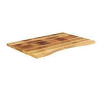 ROMHZKS Tablero de escritorio de madera maciza con hueco 90 x 60 x 2,5 cm de madera de mango para oficina, mesa de comedor, mesa de ordenador, diseño rústico