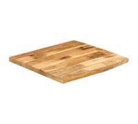 ROMHZKS Tablero de escritorio de madera maciza de mango con borde natural rústico para oficina, escritorios o proyectos de muebles, mesa de madera versátil, 40 x 40 x 2,5 cm, cuadrado