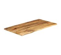 ROMHZKS Tablero de escritorio de madera maciza de mango con borde natural rústico para oficina, escritorios o proyectos de muebles, mesa de madera versátil, 100 x 60 x 2,5 cm, rectangular