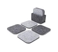 ROMINOX Renova - Posavasos (8 Unidades), 8 Posavasos de Fieltro Moderno para Almacenamiento silencioso, con Bolsa de Fieltro a Juego, diseño de Dos Colores; tamaño: 10,5 x 5,7 x 10 cm