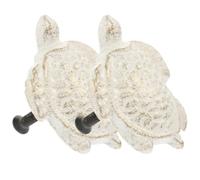 ROMISBABA 2 Piezas Tirador de Tortuga de Hierro Fundido Beige para Armario