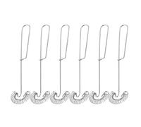 ROMISBABA 6 Batidores Manuales de Acero Inoxidable Resorte para Cocina, Batidor Versátil para Mezclar Ensaladas y Espumar Leche, Color Plata, Pack de 6 Unidades