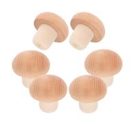ROMISBABA 6piezas Tapones de Vino de Madera con Forma de Champiñón Tapón para Botellas de Vino Reutilizable con Sellado Hermético para Conservar Sabor y Aroma
