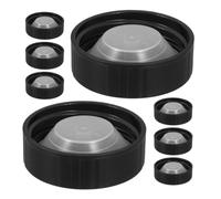 ROMISBABA 8 Piezas Tapones de Rosca de Plástico Negro Sello Hermético, Tapas Redondas Resistentes Prueba de Fugas para Botellas y Jarras de Vidrio