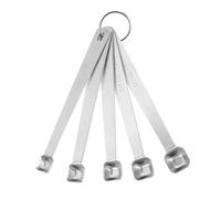 ROMISBABA Cucharas Medidoras Mini Cucharas Agujero para Colgar, Utensilios Multifuncionales Juego de 5 de Acero Inoxidable Plata para Cocina y Hornear para Condimentos
