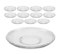 ROMISBABA Platos de Vidrio Redondos Transparentes para Aperitivos y Postres, Paquete de 12 Piezas Apilables Bordes sin Rebabas, Ideales para Fiestas y Té Tarde
