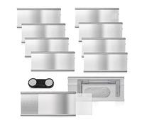 Romon 10 x Placa Identificativas Magnéticas de Aluminio - magnéticas para nombre para ropa con doble imán, etiqueta identificativa magnética, plateado, 7,2x3,5cm