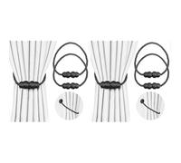 Romon Alzapaños Cortinas, 2 Piezas Anillos Cortinas Sujeta Cortinas Recoge Abrazaderas Cortinas, Alzapaños Cortina Magnéticos Correas de Imán para Cortinas Hebillas Cortinas para Casa Oficina, Negro