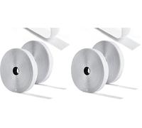 Romon Belcro Adhesivo Doble Cara, 5M Fuerte Hook y Loop Auto Adhesivo, 20mm Ancho Reutilizable Nylon Cinta para Oficina, Mosquiteras, Doméstica, Blanco (Paquete de 2)