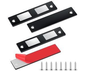 Romon Cierre Magnético Ultra Fino para Puertas de Armario y Cajones, 2 Piezas Imanes Potentes Autoadhesivos con Tornillos, Pestillo Magnético para Muebles, Puertas Correderas, Alacenas y Cocina, Negro