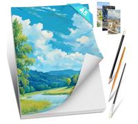 Romon Papel Acuarela, 30 Hojas Cuaderno Acuarela Bloc Acuarela 300gr Algodon, Bloque de acuarela A5 Watercolor Paint Pad Blanco Acuarelas, Sketchbook Acuarela para Artistas Adultos Adolescentes