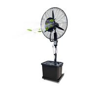 Romyqpipy Ventiladores de Pie con Agua, 42L Watertank, 3 Velocidades, Ventilador Industrial de pie Oscilante con Nebulizador de Agua, Altura Ajustable, para Exterior, Patio y Taller