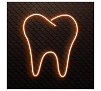 RONGCH Decoración Lámparas Letrero De Neón Diente, Ideal Para Decoración Pared Clínica Dental Con Brillo Ajustable 30cm(Orange,Green,Black)