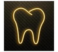 RONGCH Decoración Lámparas Letrero De Neón Diente, Ideal Para Decoración Pared Clínica Dental Con Brillo Ajustable 30cm(Orange,Blue,Green,Silver,Black)