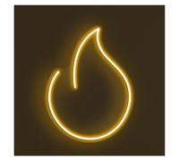 RONGCH Decoración Lámparas Letrero De Neón Sencillo Con Forma Fuego, Ideal Para Decorar Paredes Cafeterías. Brillo Ajustable 30cm(Orange,Blue,Green,Silver,Black)