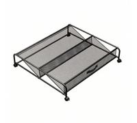 Ronyme Bajo Cama Carrito Organizador Estante Cesta Metal Malla de Acero al Carbono con Ruedas Deslizantes Marco Contención Segura Adecuado para Dormitorio