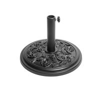 Ronyme Base para Sombrilla Soporte Pedestal Parasol Pie Estructura Pesada en Resina para Máxima Tubo Vertical para Mantener el Toldo Erguido Ajuste con Pomo, Negro, Diseño De Rosas
