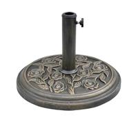 Ronyme Base para Sombrilla Soporte Pedestal Parasol Pie Estructura Pesada en Resina para Máxima Tubo Vertical para Mantener el Toldo Erguido Ajuste con Pomo, Bronce Antiguo, Diseño De Rosas