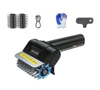 Ronyme Cepillo de Limpieza Eléctrico Cepillo Eléctrico para Parrilla Cepillo Giratorio Limpiador de Barbacoa Herramienta de Mantenimiento Cuerpo de Acero, Juego De Dos Cepillos