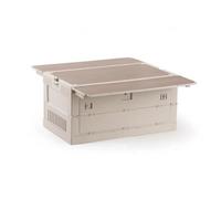 Ronyme Contenedor de Almacenamiento Exterior Caja Organizadora Baúl con Tapa de Madera Plegable con Acceso Frontal con y, Gris Blanquecino, Sin Soporte - Panel Plano