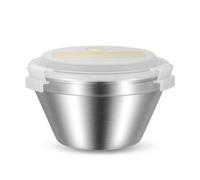 Ronyme Contenedor Térmico para Almuerzo Caja Bento Tartera con Cuenco de Acero Inoxidable 304 y Tapa con Cierre Bloqueable y Válvula Doble Nivel con Cuchara, Array, Plata