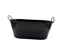 Ronyme Cubiteras para Hielo, Cubitera de Hojalata Galvanizada, Cubo de Hielo Galvanizado Ovalado, Cubitera para Hielo Grande, Ice Bucket Resistente para Bebidas, Cócteles de Champán, Negro